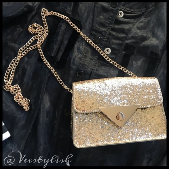 Handbags - GOLDIE glitter mini purse chain strap
